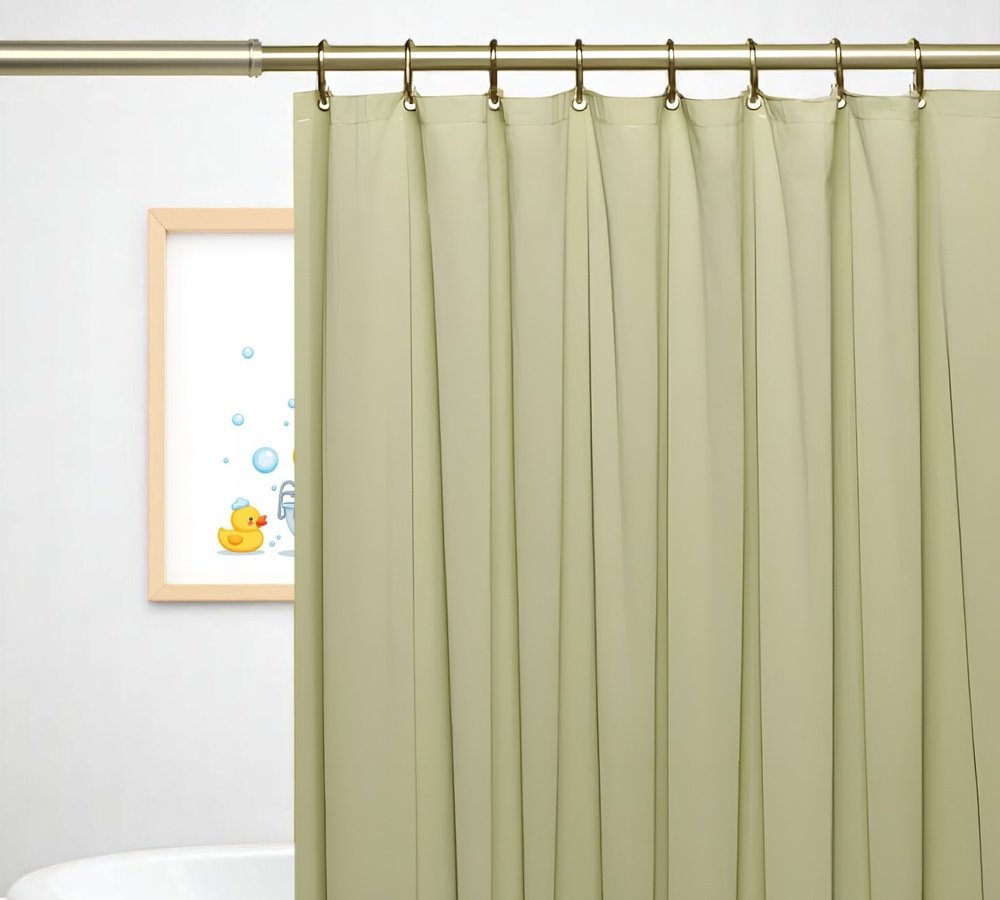 72" White Vinyl Shower Curtain Liner
