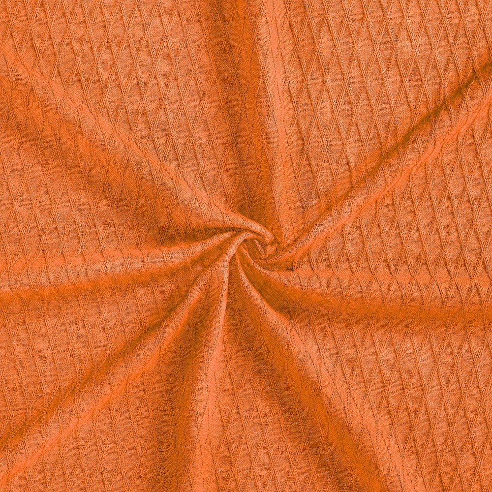 Queen Burnt Orange Cotton Woven Geometric Blanket