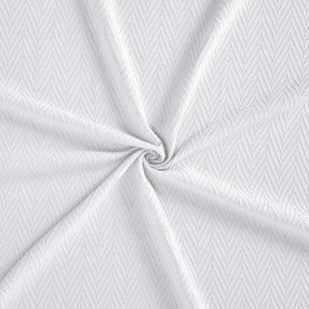 King White Cotton Woven Chevron Blanket