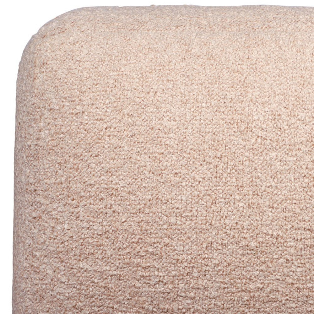 18" Beige Polyester Cube Outdoor Pouf Ottoman