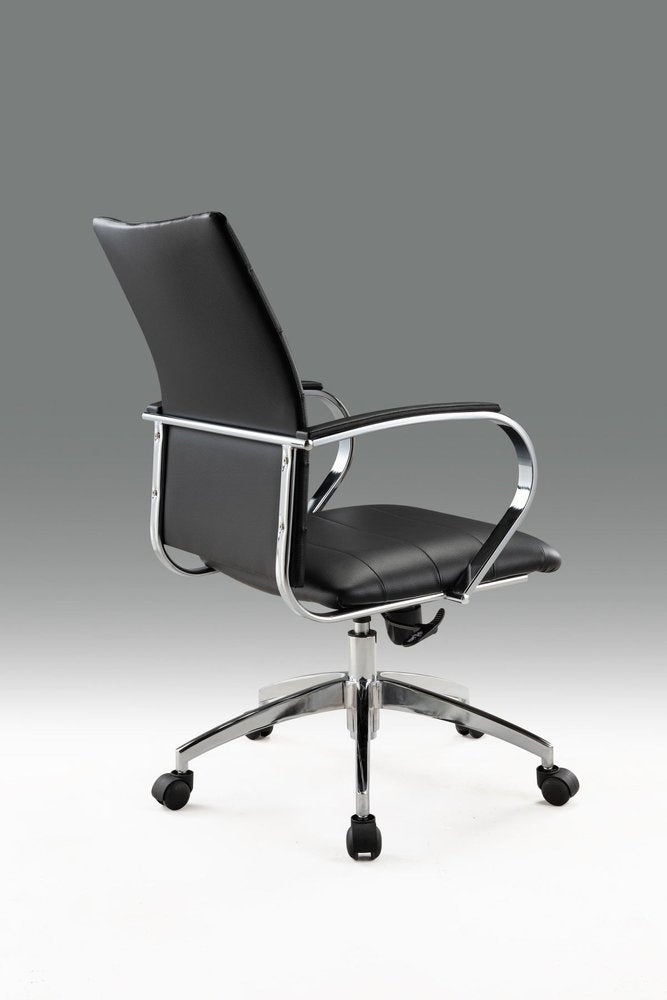 Black and Silver Adjustable Height Swivel Rolling Office Chair