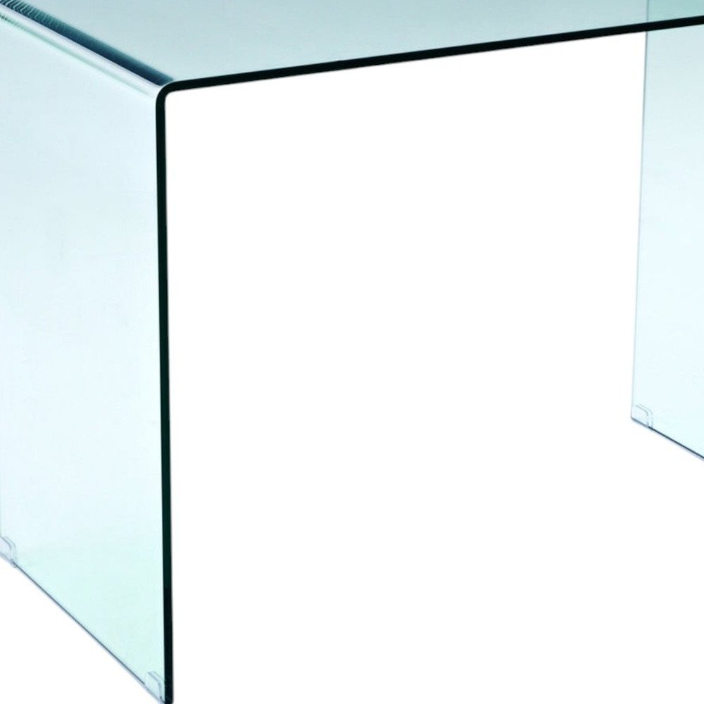 43" Clear Glass Computer Desk