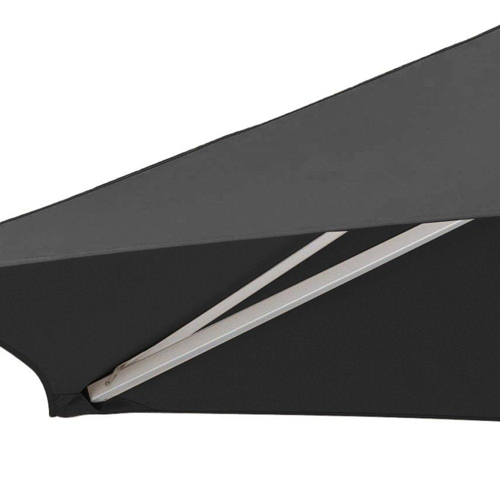Sombrilla redonda de poliéster negro de 2,7 m para patio