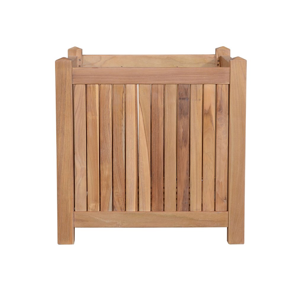 18" Natural Solid Wood Indoor Outdoor Square Planter Box