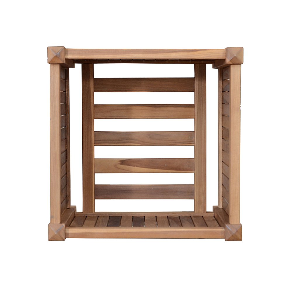 Jardinera cuadrada de madera maciza natural de 22" para interior y exterior