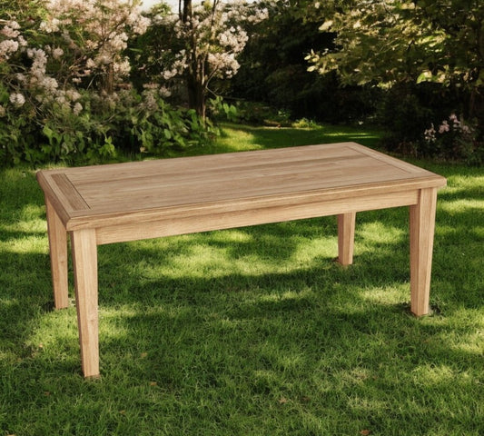 Mesa de centro para exterior de madera maciza natural de 47"