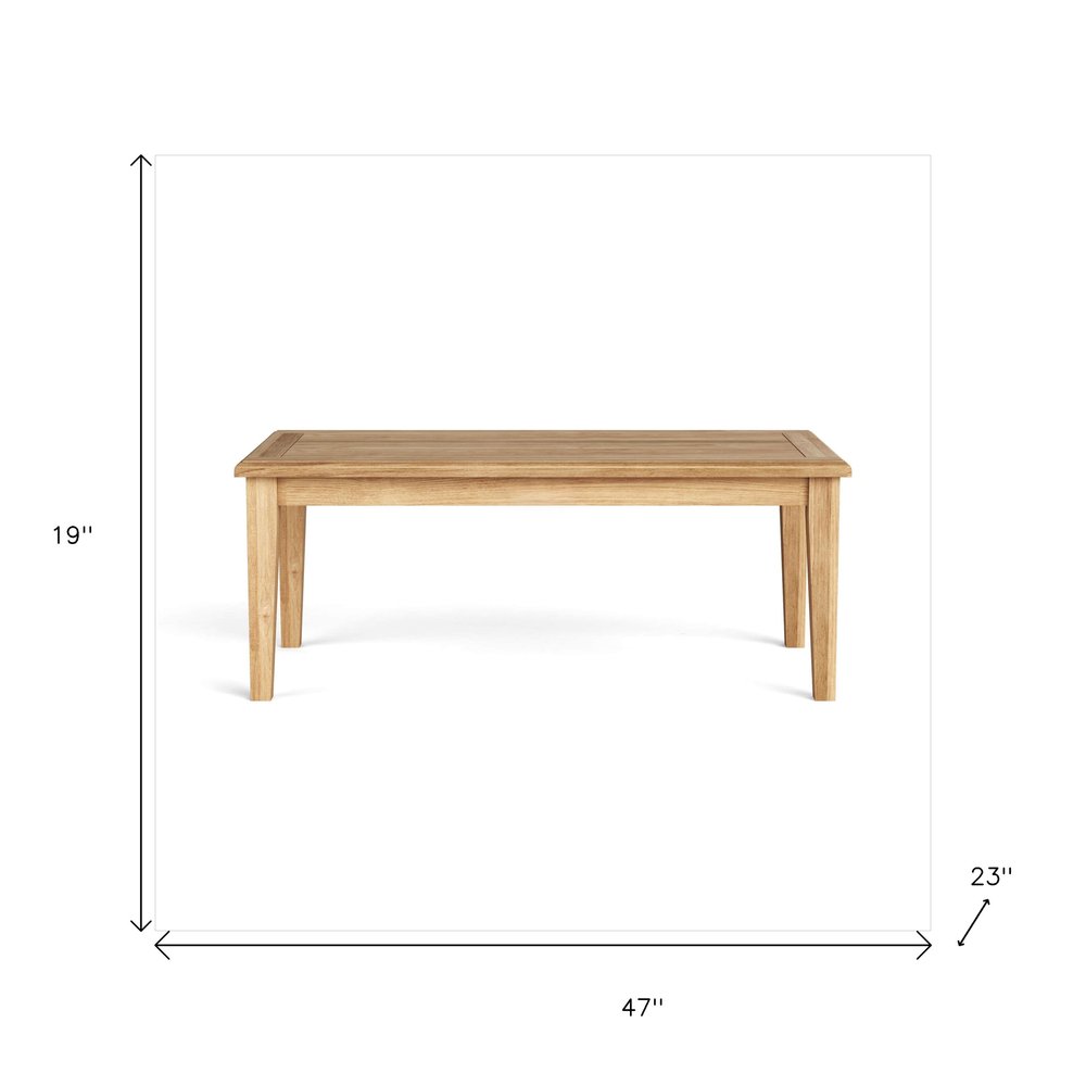 Mesa de centro para exterior de madera maciza natural de 47"