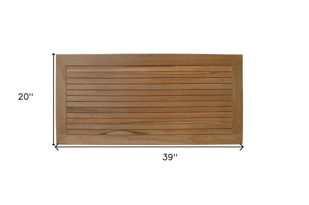 Alfombra de ducha de teca natural de 99 cm
