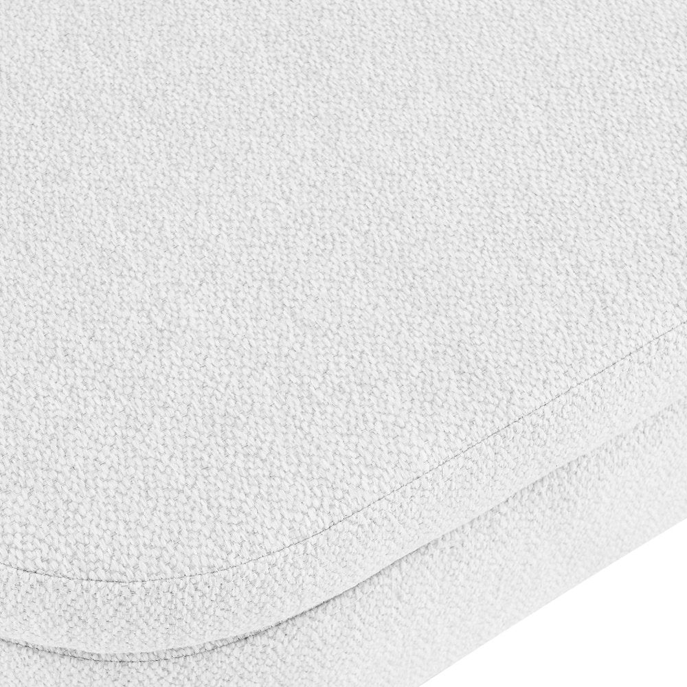 44" White and Brown Linen Upholstered Storage Bench with Flip Top
