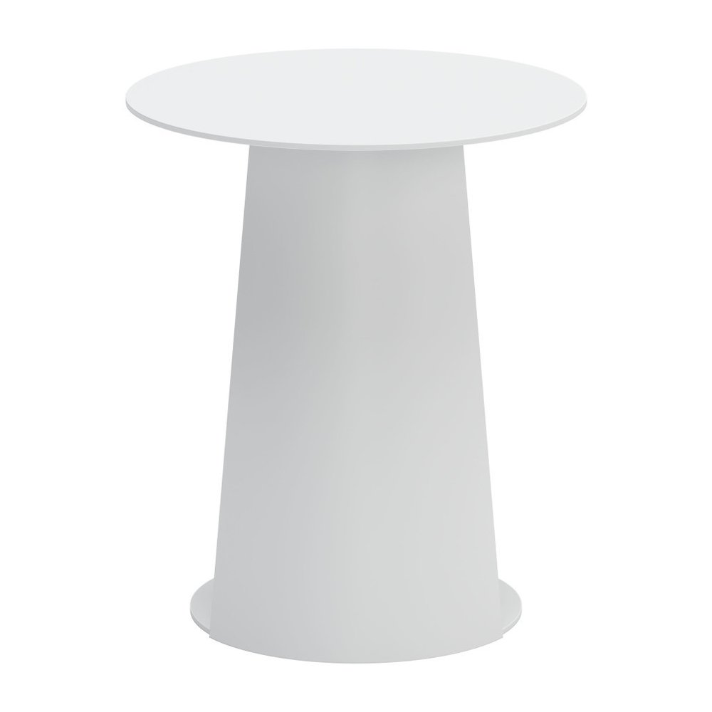 16" White Aluminum Rounded Outdoor Side Table