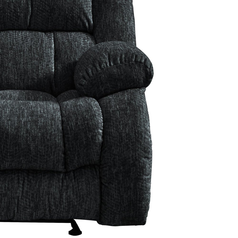 Loveseat reclinable manual negro de 77" con almacenamiento