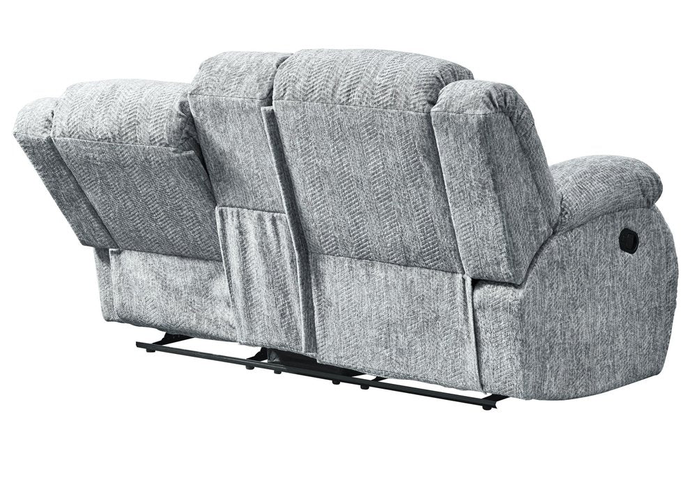 Loveseat reclinable manual gris claro de 77" con almacenamiento