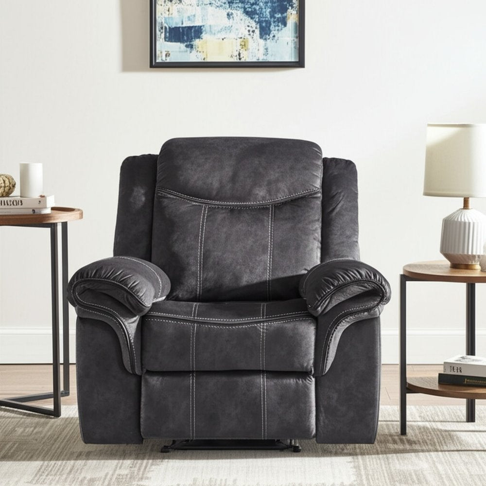 41" Granite Gray Fabric Power Recliner