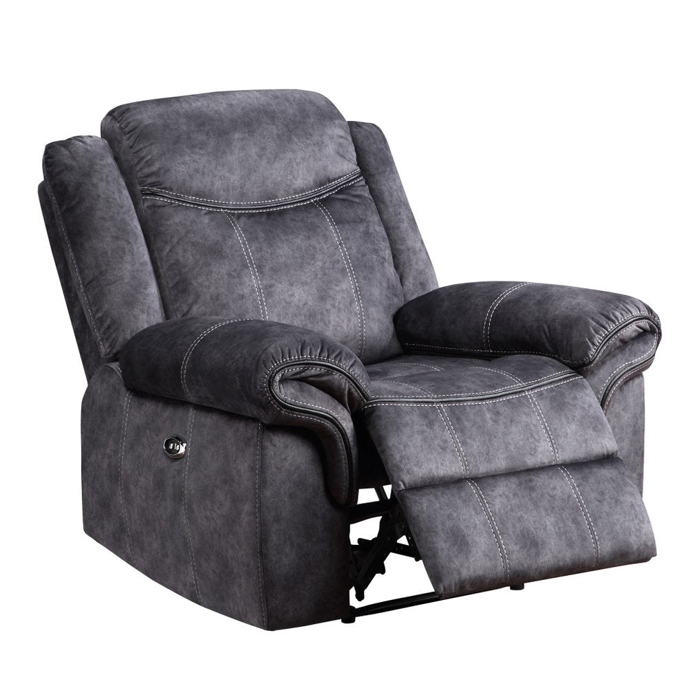 41" Granite Gray Fabric Power Recliner