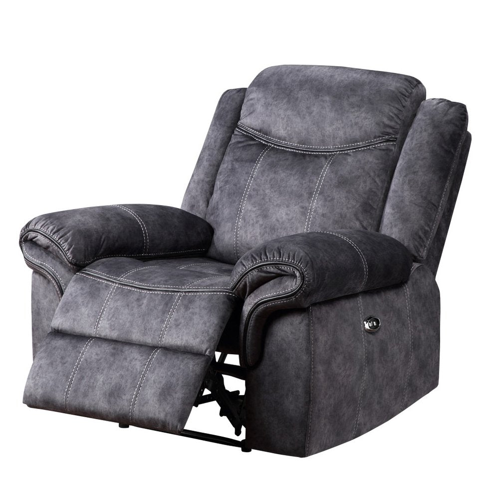 41" Granite Gray Fabric Power Recliner