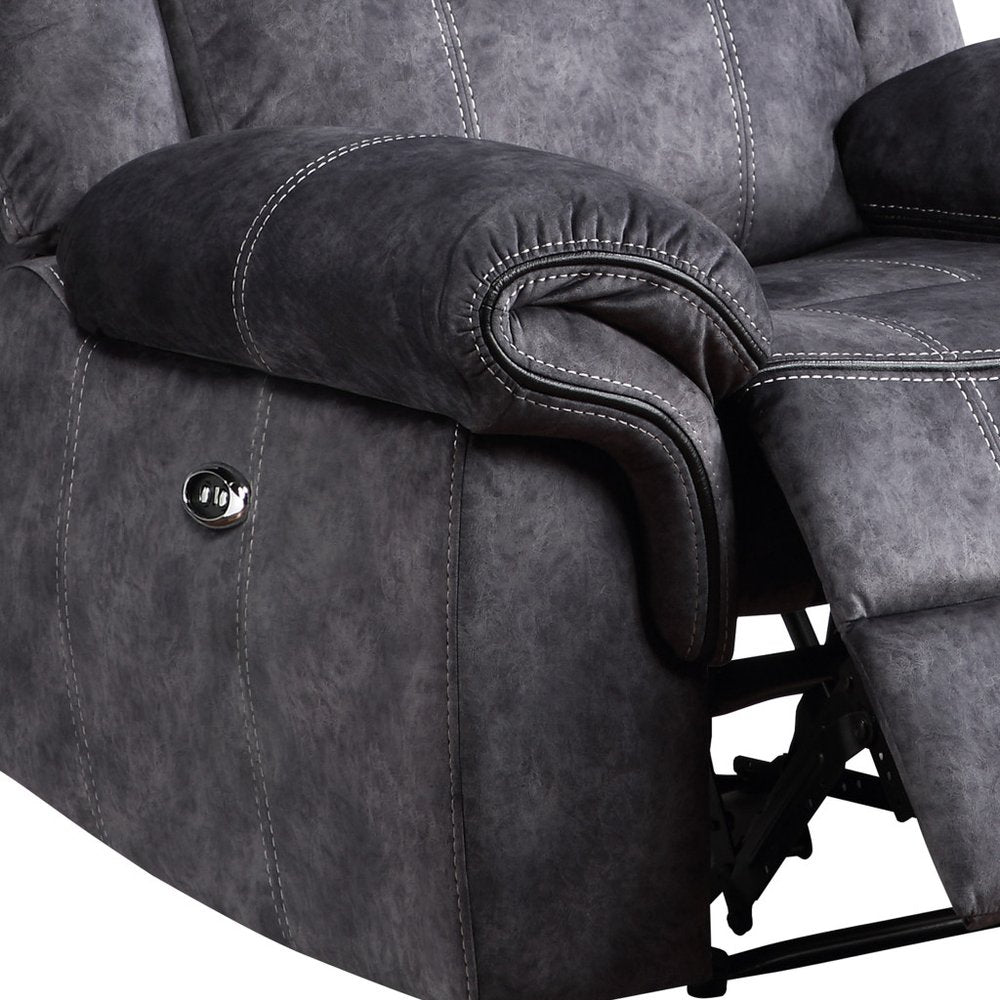 41" Granite Gray Fabric Power Recliner