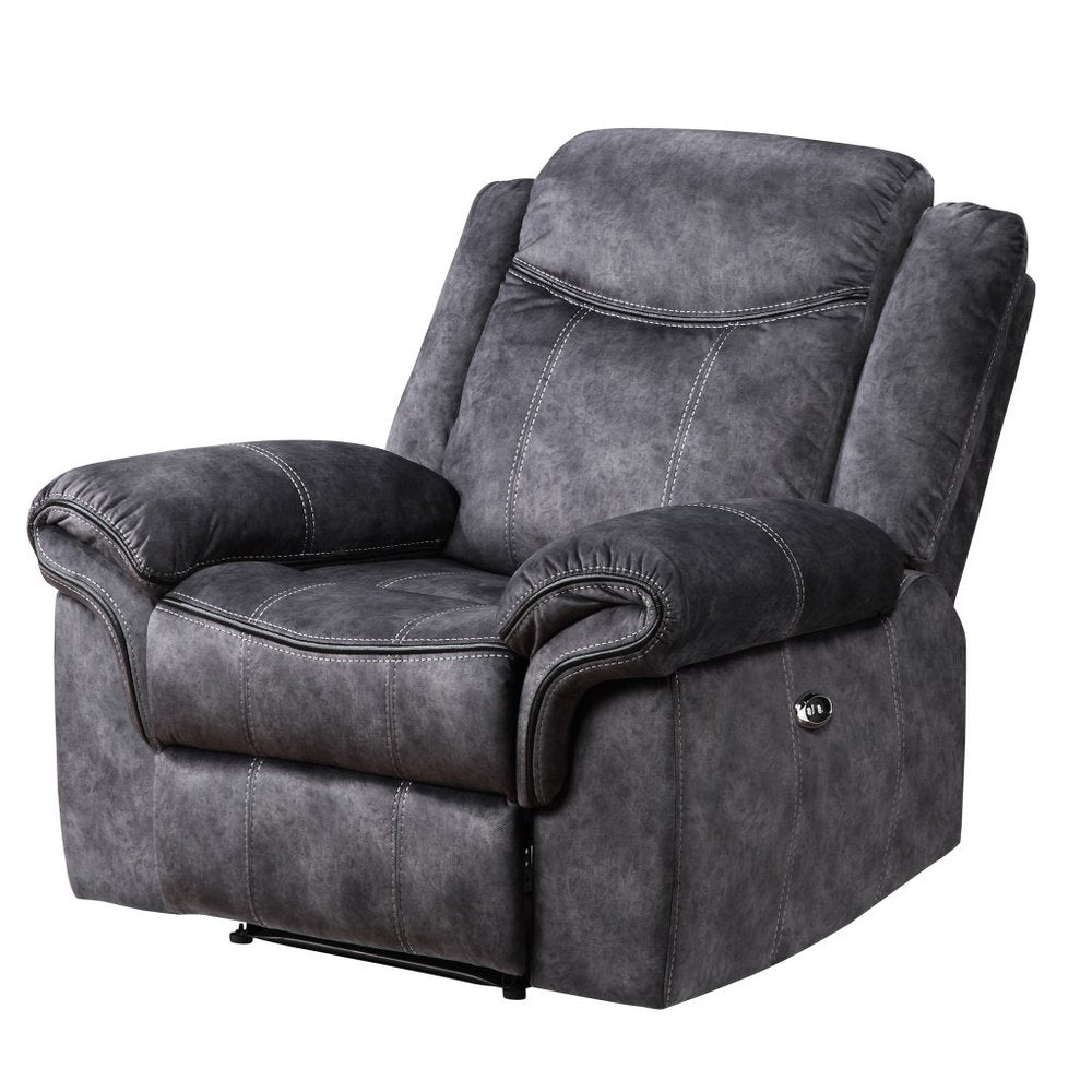 41" Granite Gray Fabric Power Recliner