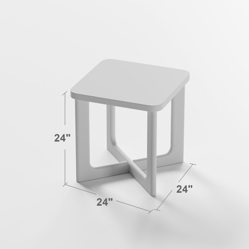 24" Natural Solid Wood Square Cross Legs End Table