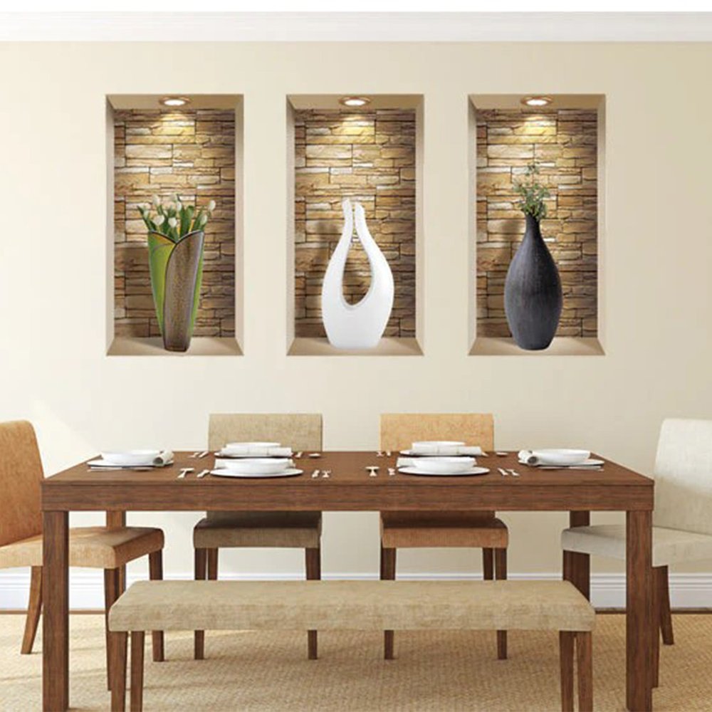 Set of Three Gus Faux Niche 3D Peel and Stick Wall Decals
