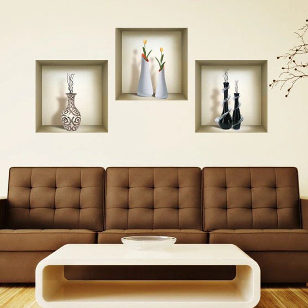 Set of Three Ira Faux Niche 3D Peel and Stick Wall Decals