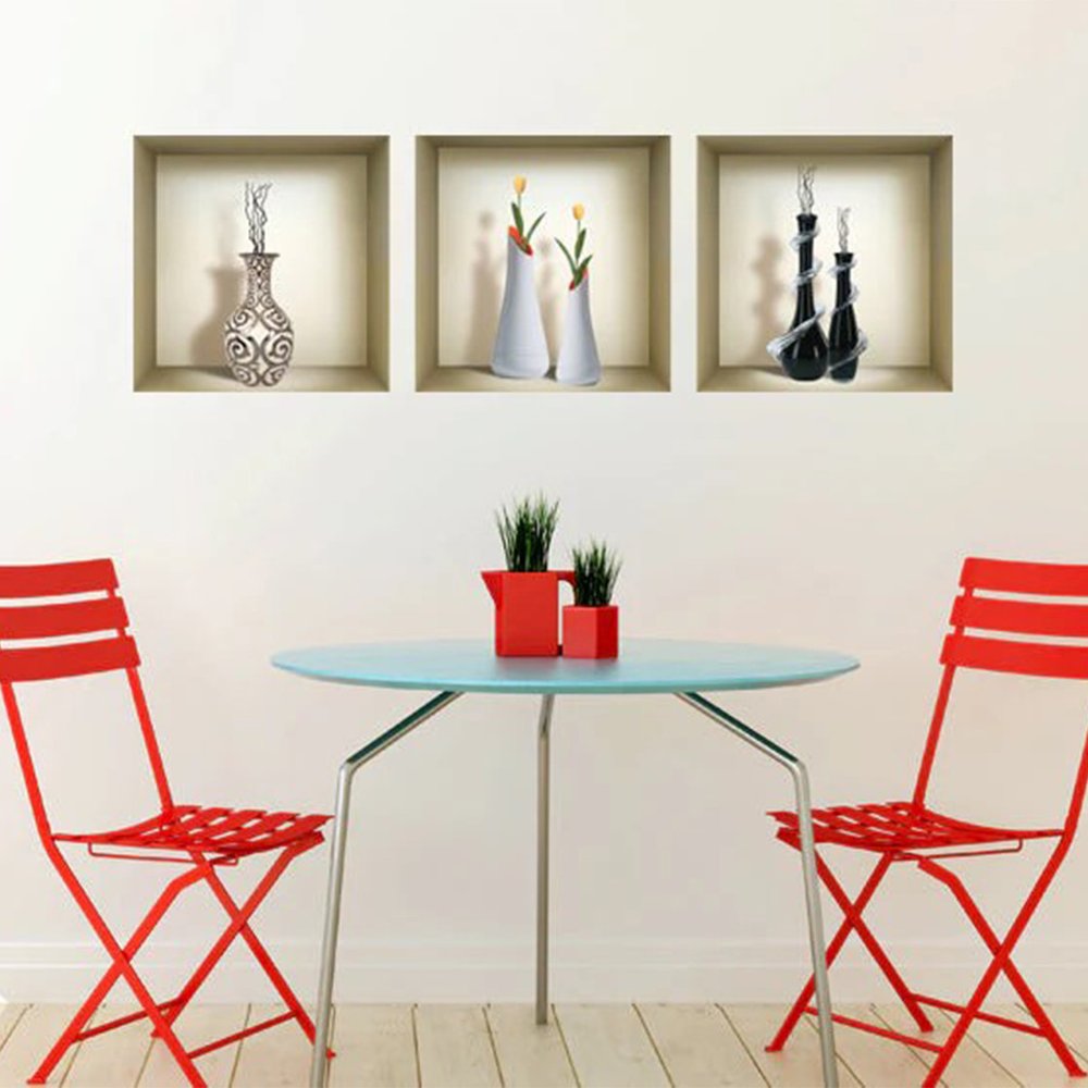 Set of Three Ira Faux Niche 3D Peel and Stick Wall Decals