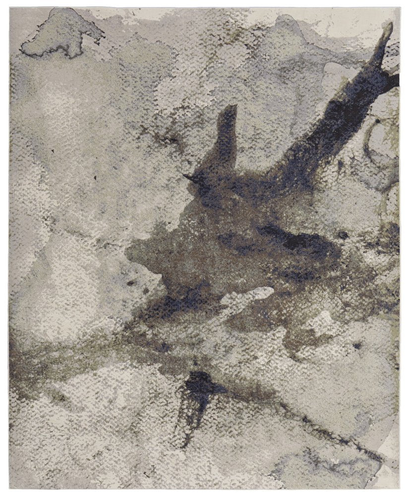 9' X 12' Taupe Brown And Black Abstract Area Rug