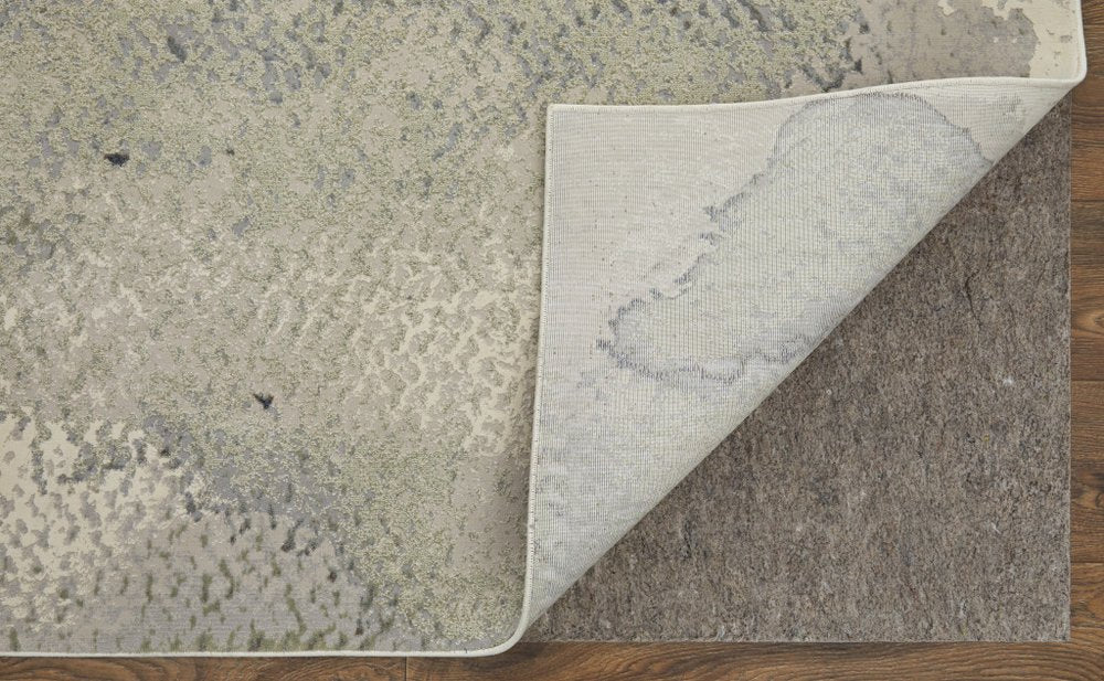9' X 12' Taupe Brown And Black Abstract Area Rug