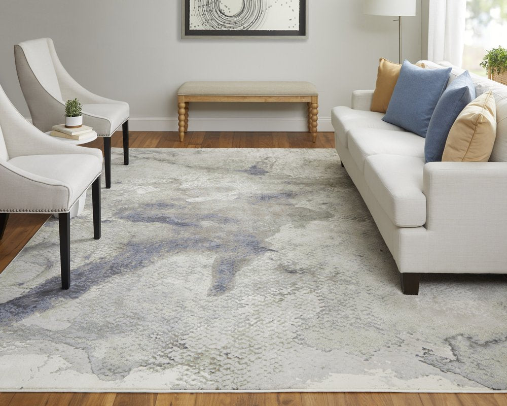 9' X 12' Taupe Brown And Black Abstract Area Rug