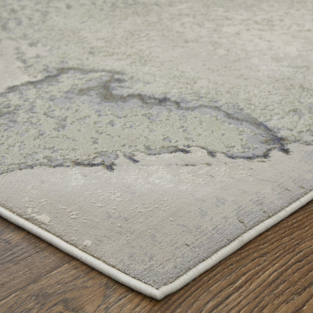 9' X 12' Taupe Brown And Black Abstract Area Rug