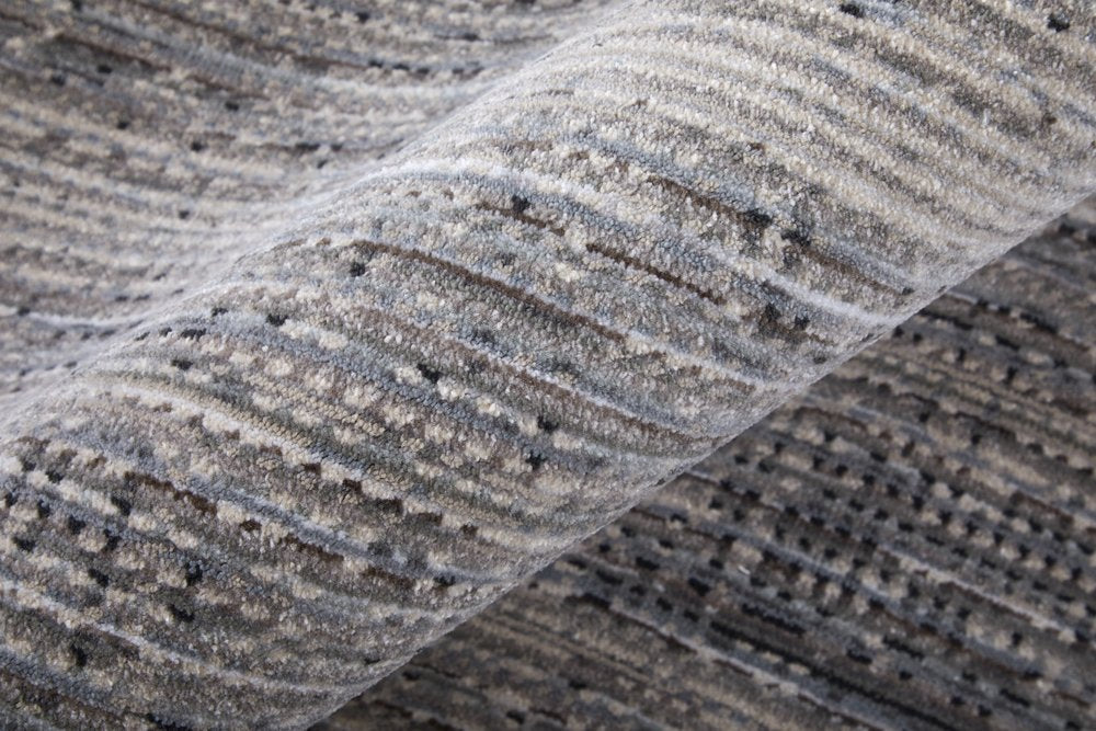 9' X 13' Gray Ivory And Taupe Area Rug