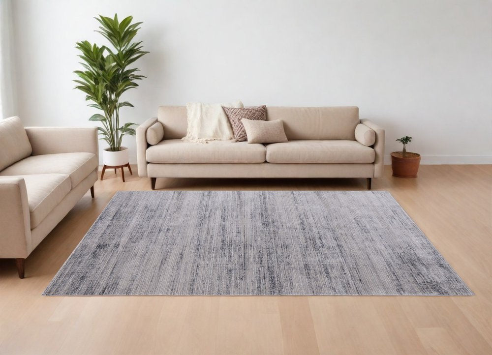 9' X 13' Gray Ivory And Taupe Area Rug