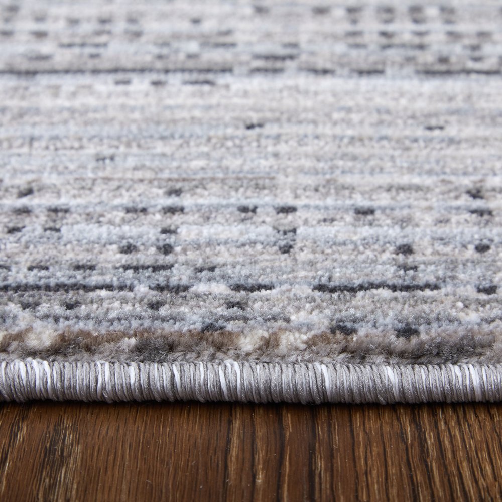 9' X 13' Gray Ivory And Taupe Area Rug