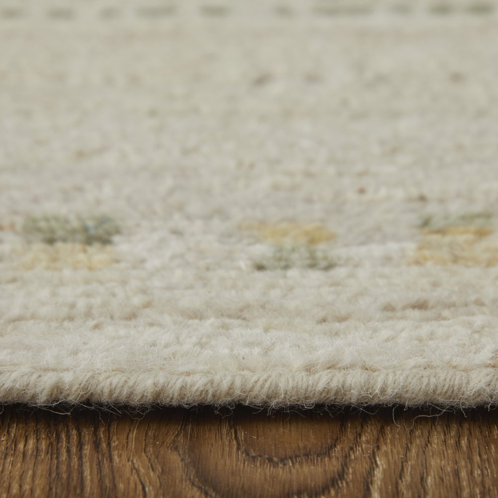 9' X 13' Gray Tan and Green Wool Abstract Hand Knotted Area Rug