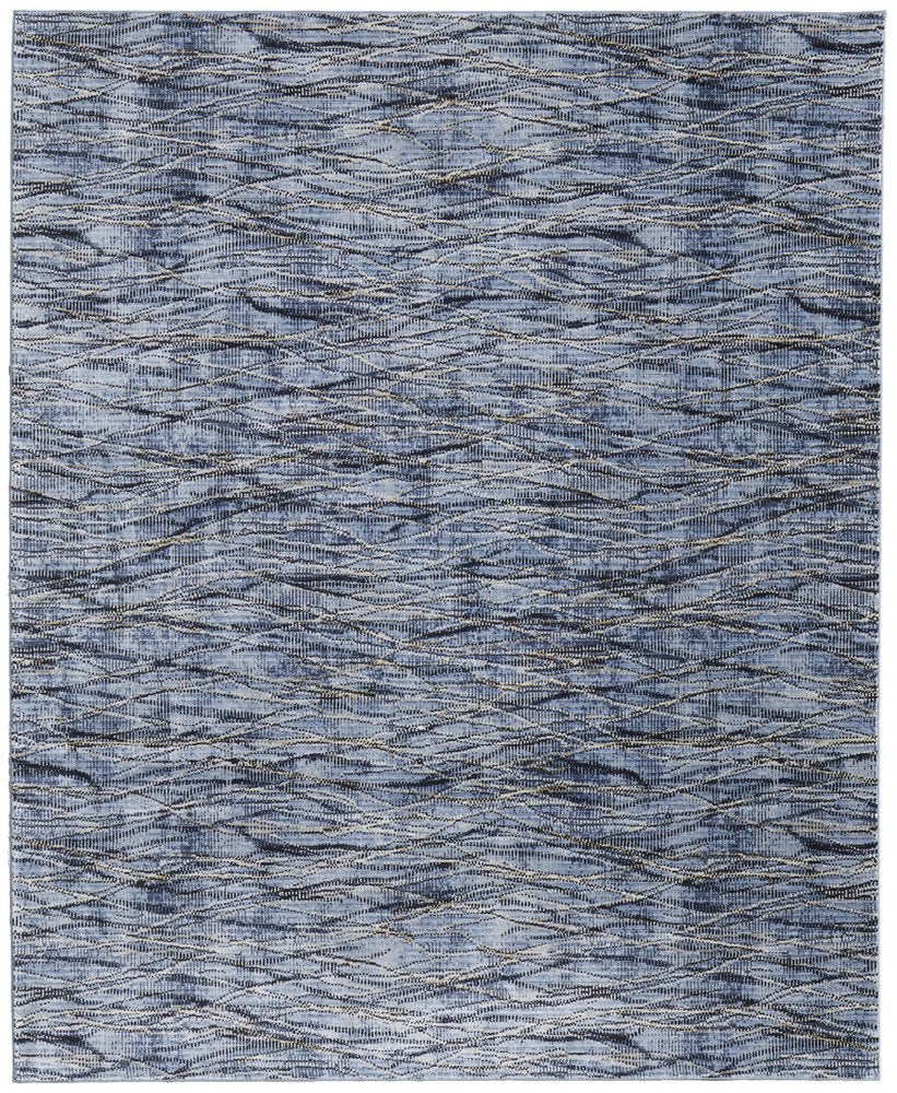9' X 13' Gray Ivory and Tan Abstract Power Loom Area Rug