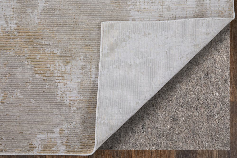 9' X 13' Gray Brown and Ivory Abstract Power Loom Area Rug