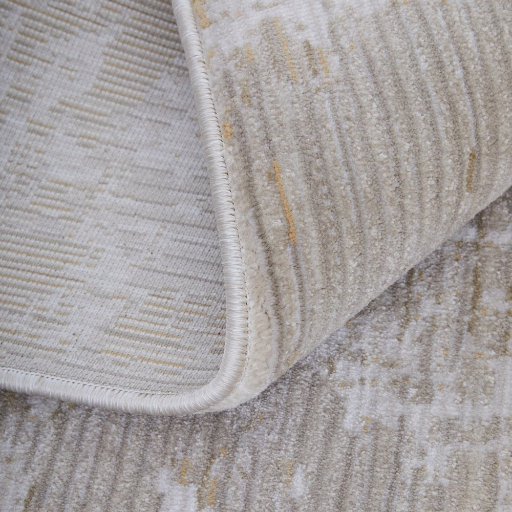 9' X 13' Gray Brown and Ivory Abstract Power Loom Area Rug