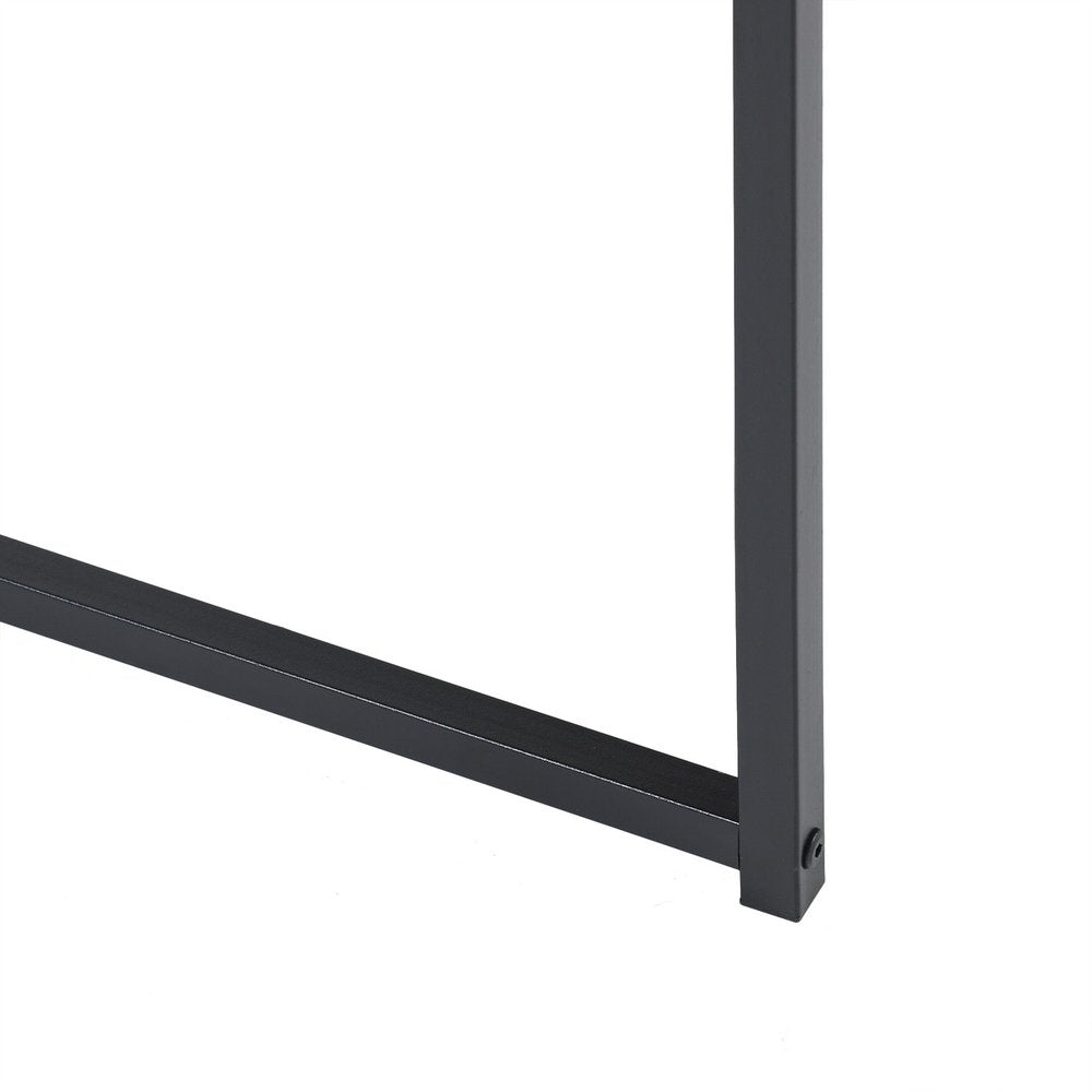 32" Brown and Black Wood and Metal H-Shape Computer Desk