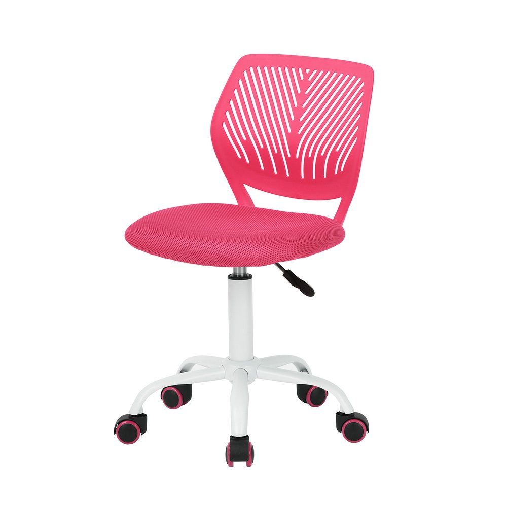 Cyan Blue and White Adjustable Height Swivel Rolling Office Chair