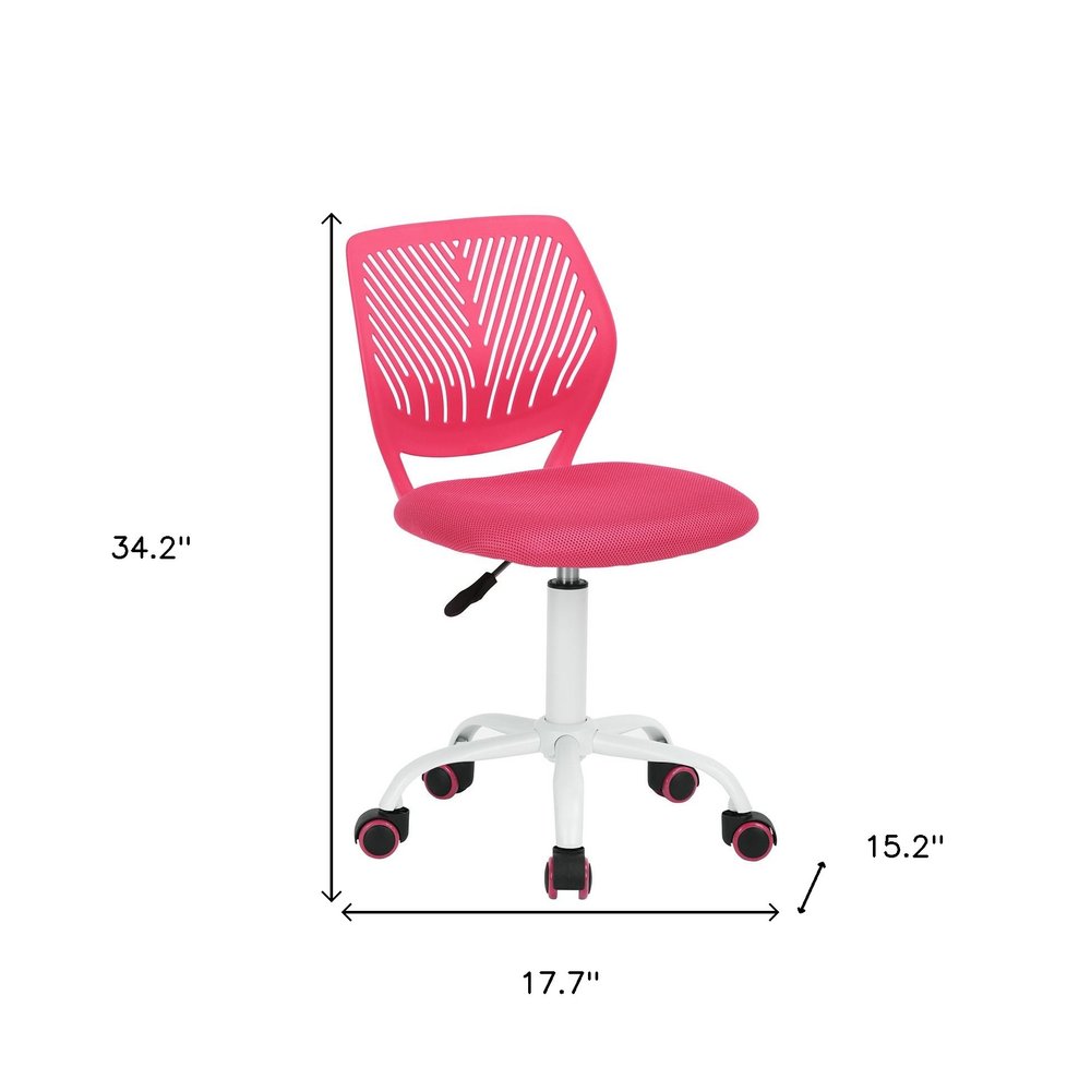 Cyan Blue and White Adjustable Height Swivel Rolling Office Chair
