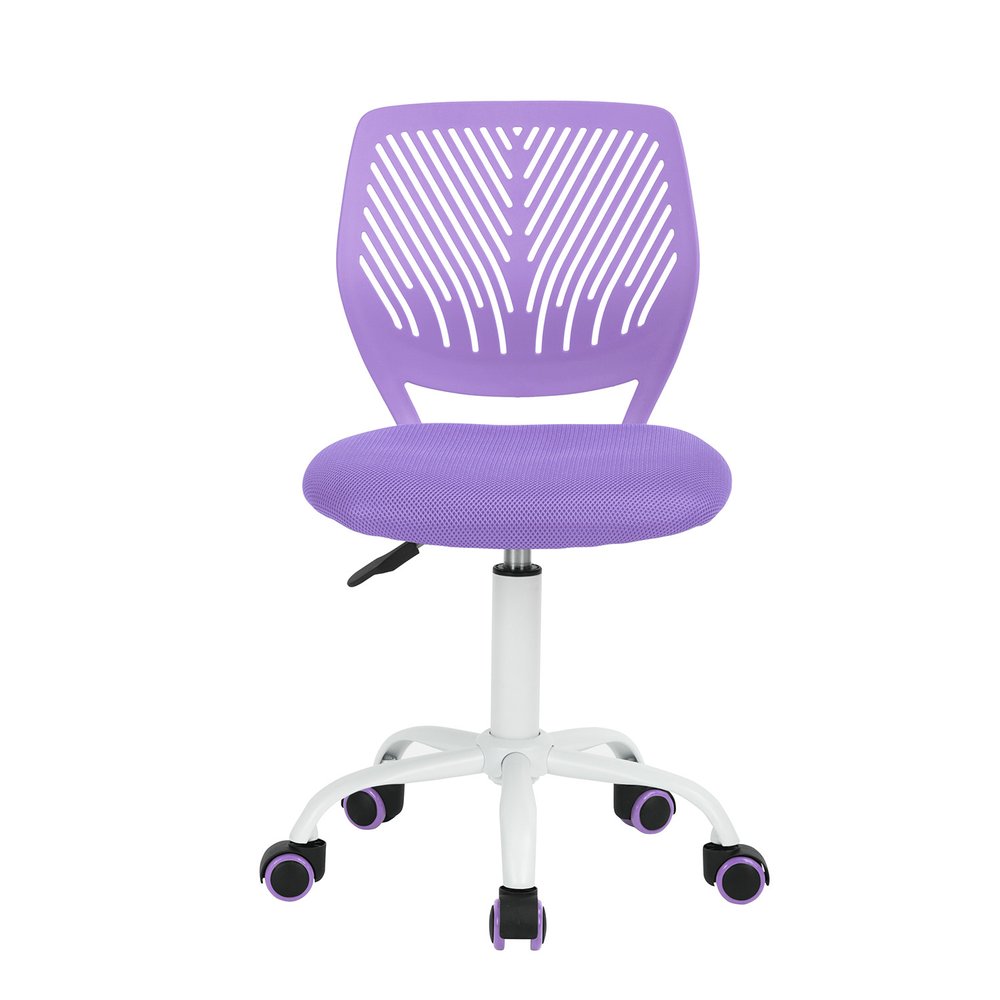 Cyan Blue and White Adjustable Height Swivel Rolling Office Chair