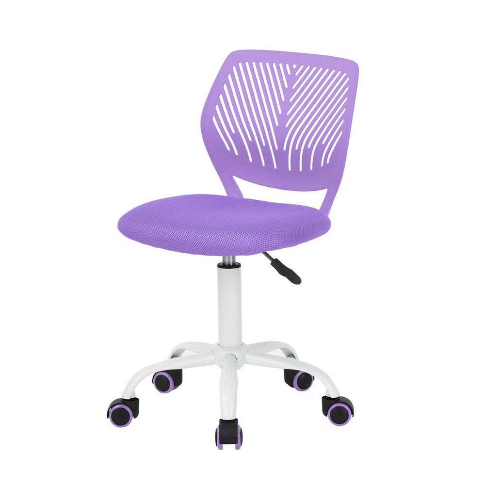 Cyan Blue and White Adjustable Height Swivel Rolling Office Chair