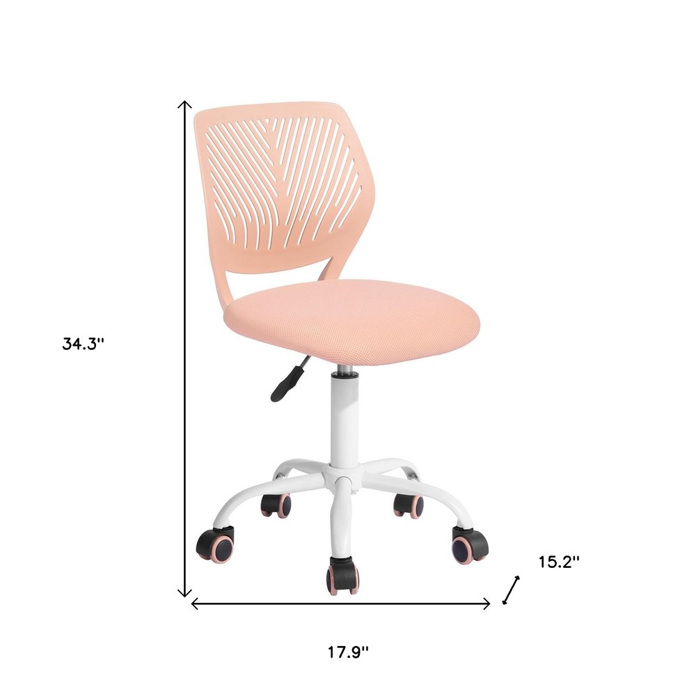 Cyan Blue and White Adjustable Height Swivel Rolling Office Chair