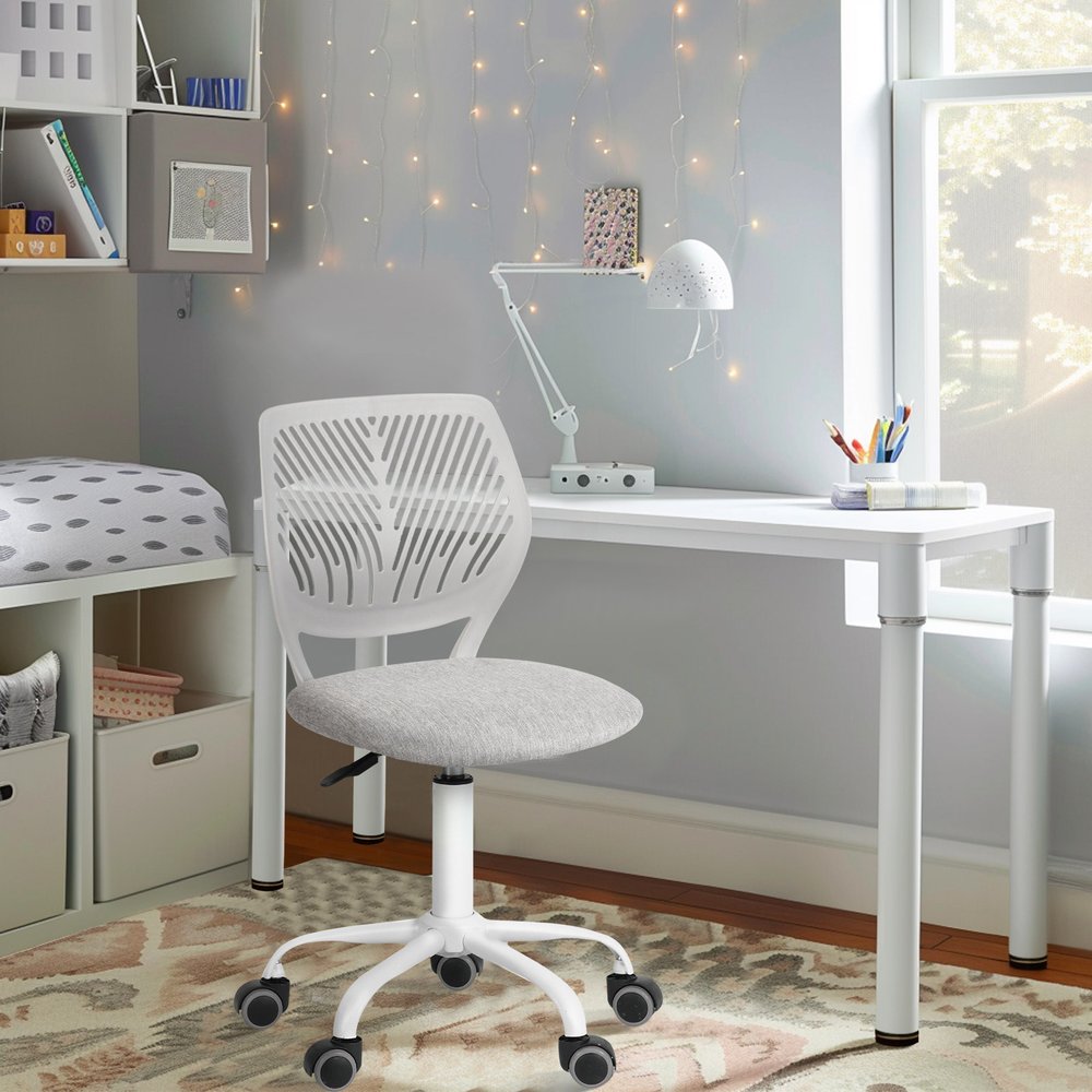 Gray and Black Adjustable Height Swivel Rolling Office Chair
