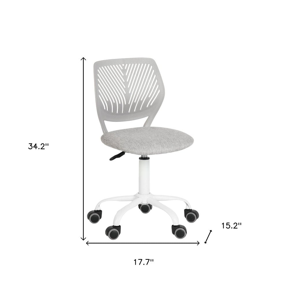 Gray and Black Adjustable Height Swivel Rolling Office Chair