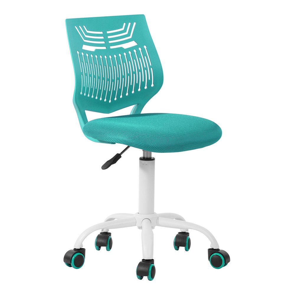Purple and White Adjustable Height Swivel Rolling Office Chair