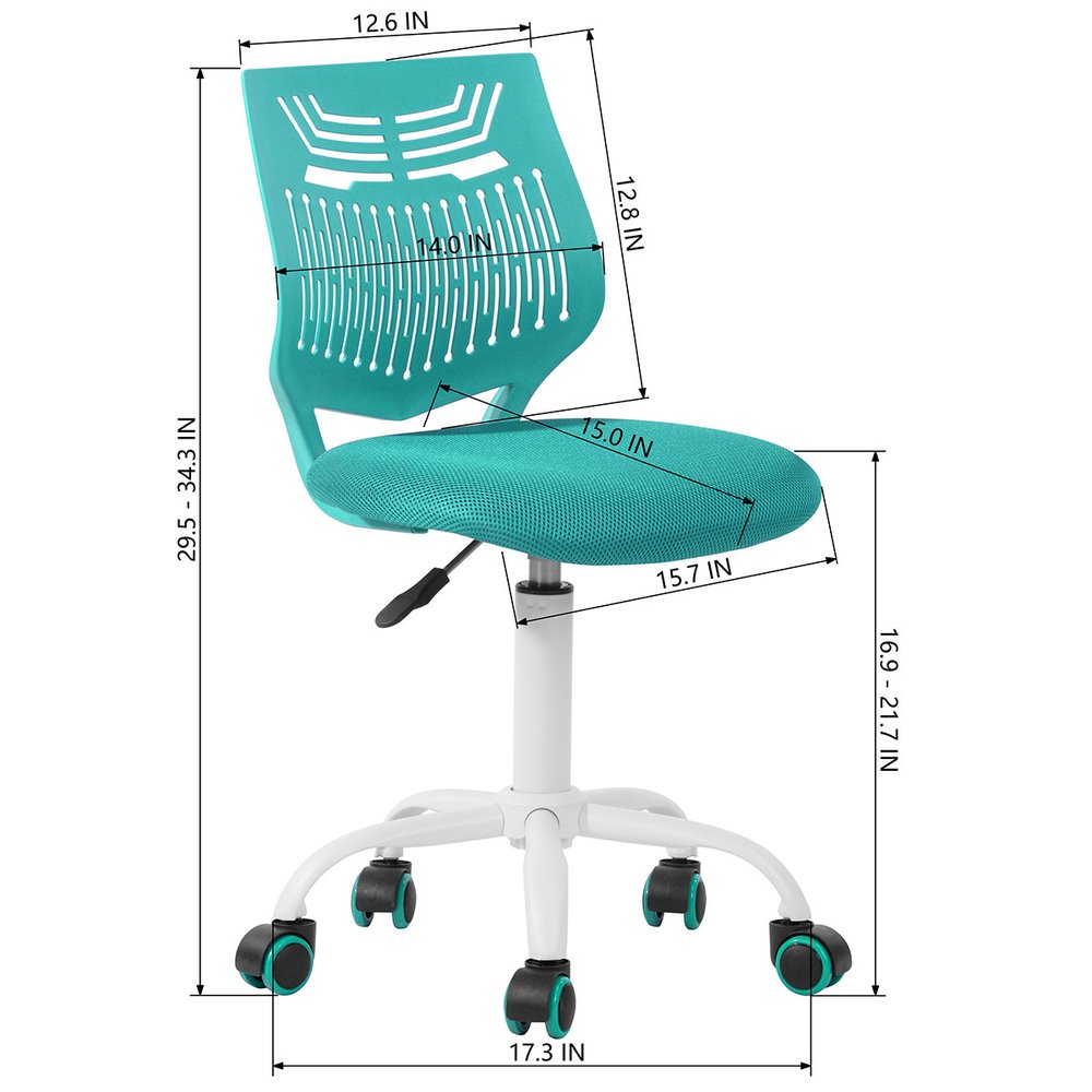 Purple and White Adjustable Height Swivel Rolling Office Chair