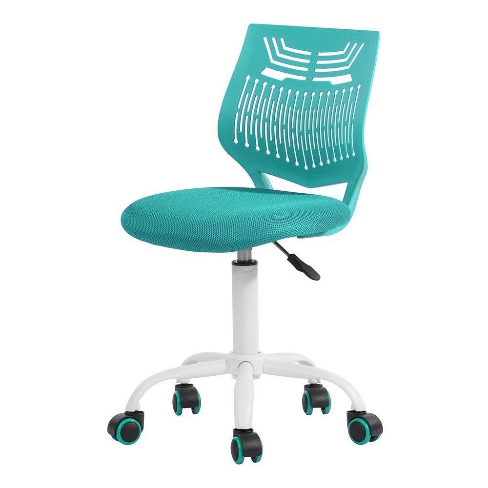Purple and White Adjustable Height Swivel Rolling Office Chair