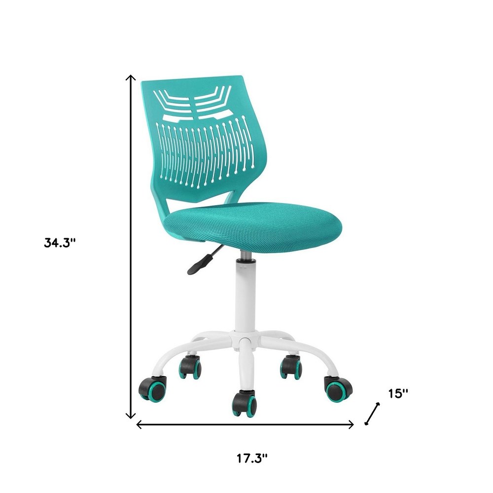 Purple and White Adjustable Height Swivel Rolling Office Chair