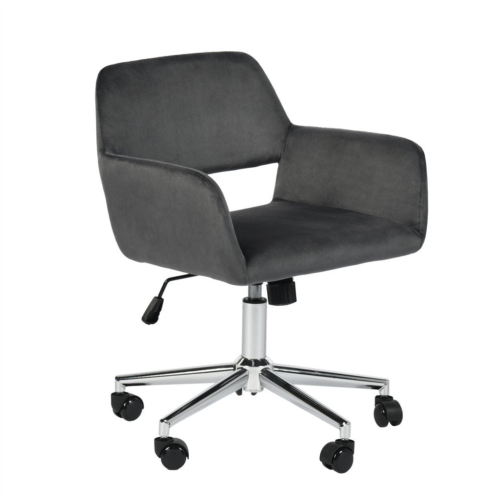 Gray and Silver Adjustable Height Swivel Rolling Office Chair