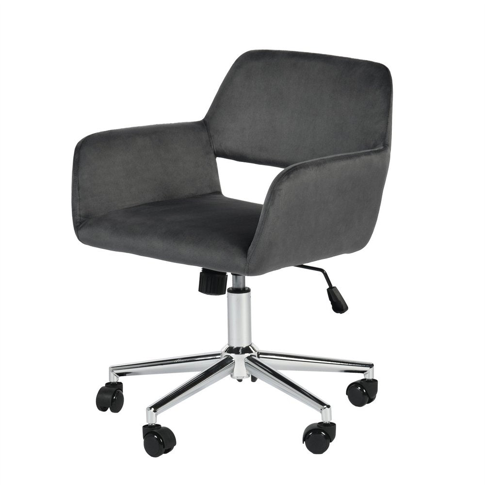 Gray and Silver Adjustable Height Swivel Rolling Office Chair